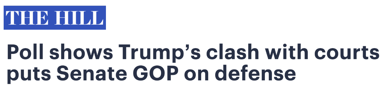 The Hill: Poll shows Trump’s clash with courts puts Senate GOP on defense